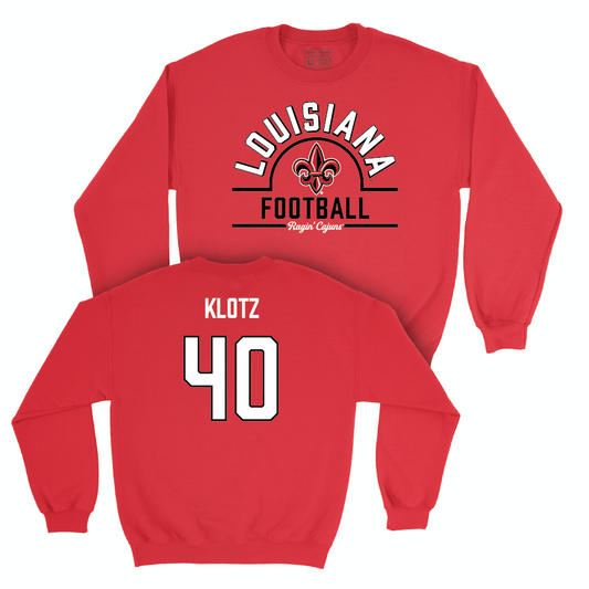 Louisiana Football Red Arch Crew - Logan Klotz Small