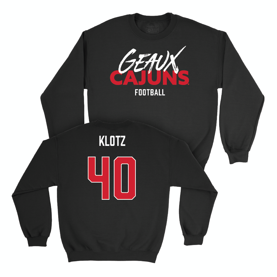 Louisiana Football Black Geaux Crew - Logan Klotz Small