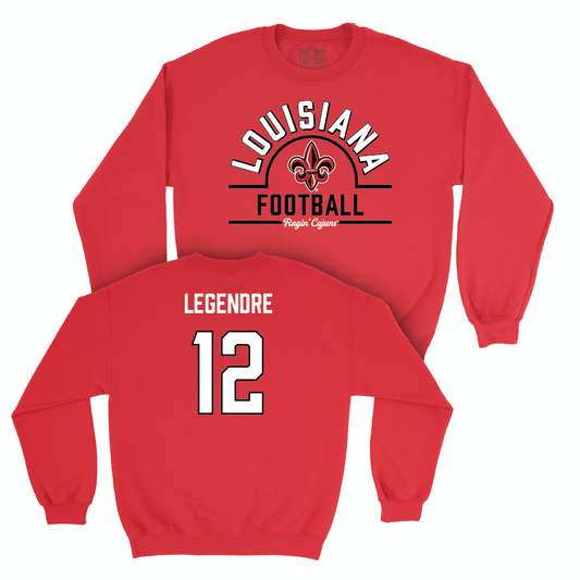 Louisiana Football Red Arch Crew - Lance LeGendre Small