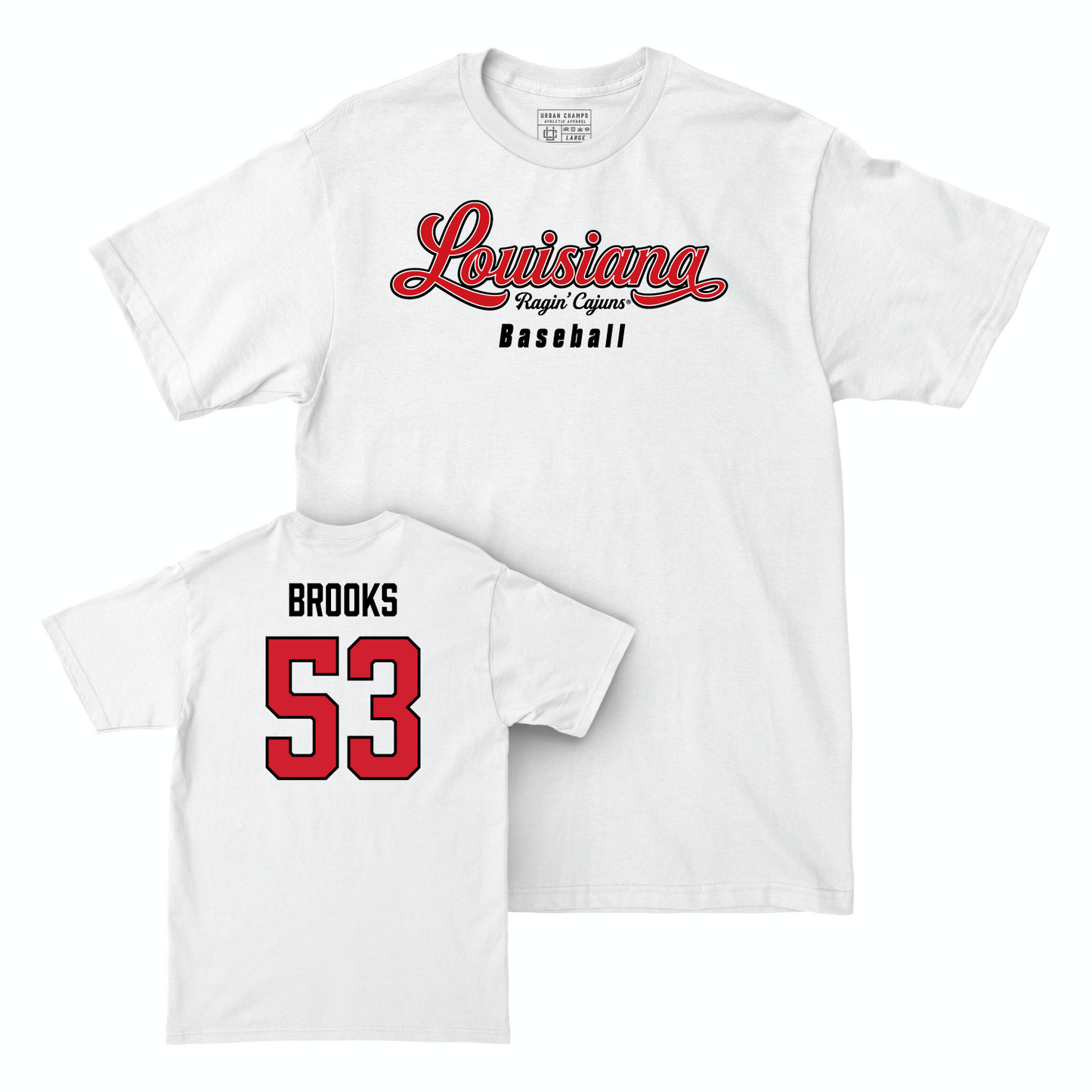 Louisiana Baseball White Script Comfort Colors Tee - Murphy Brooks Small