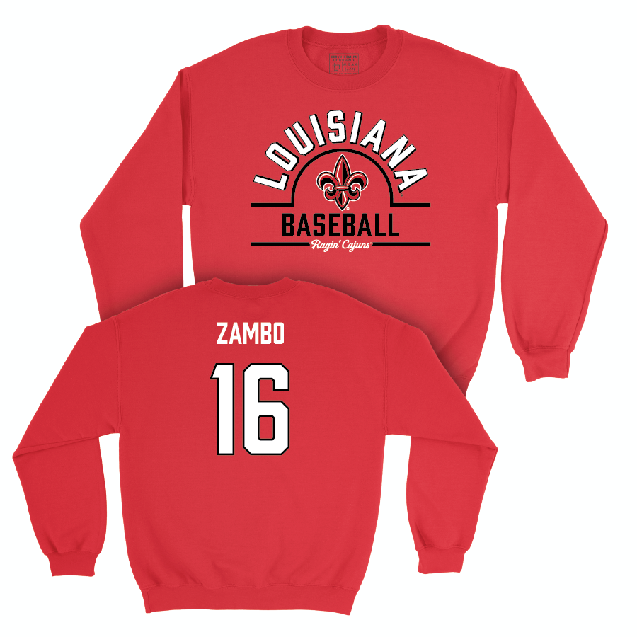 Louisiana Baseball Red Arch Crew - Mason Zambo Small