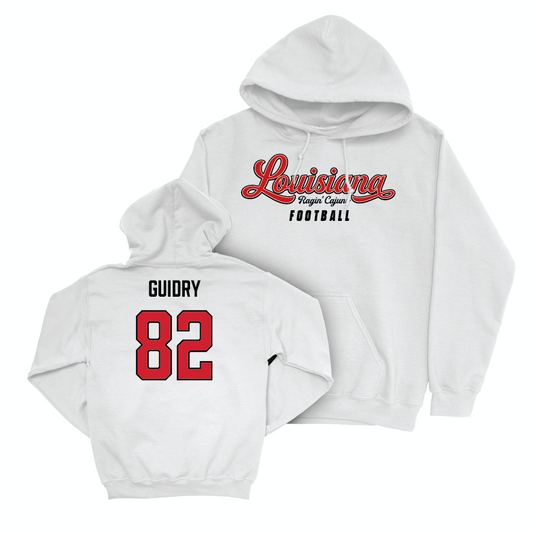 Louisiana Football White Script Hoodie - Rhett Guidry Small