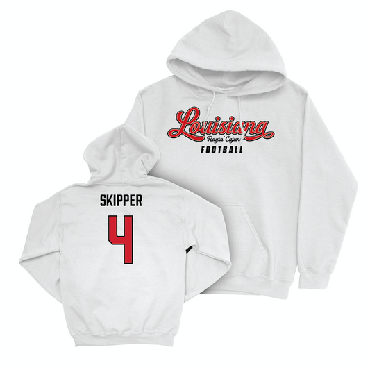 Louisiana Football White Script Hoodie - Tyree Skipper Small