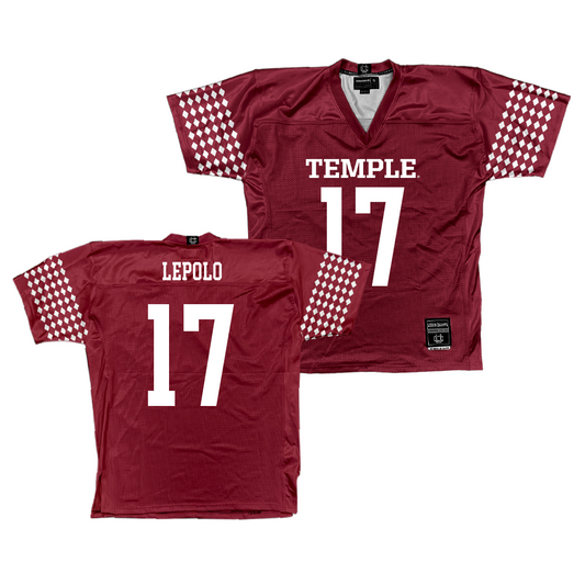 Temple Cherry Football Jersey  - Tyler Lepolo