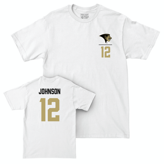 Lindenwood Women's Soccer White Logo Comfort Colors Tee - Anna Johnson Small