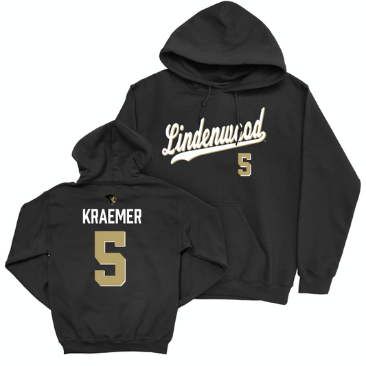 Lindenwood Women's Volleyball Black Script Hoodie - Anna Kraemer Small