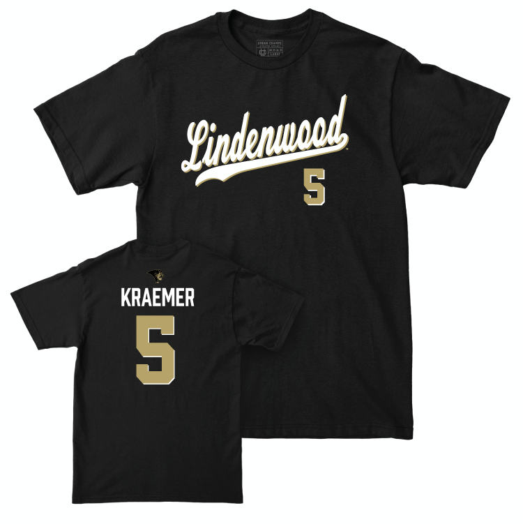 Lindenwood Women's Volleyball Black Script Tee - Anna Kraemer Small