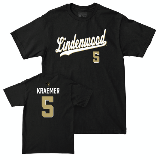 Lindenwood Women's Volleyball Black Script Tee - Anna Kraemer Small