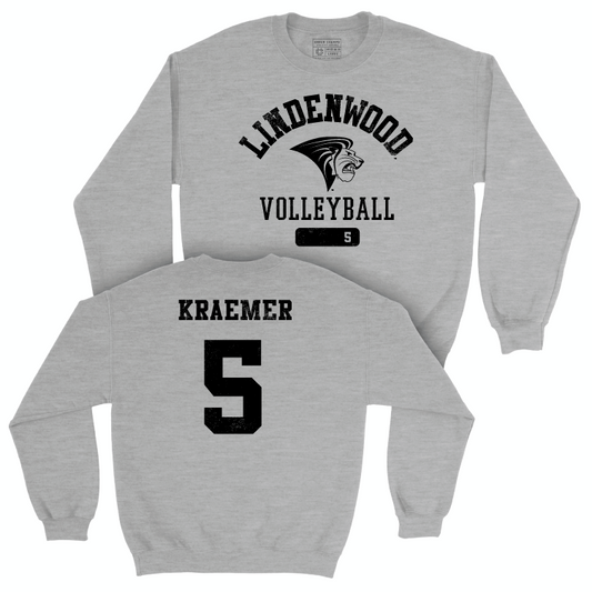 Lindenwood Women's Volleyball Sport Grey Varsity Crew - Anna Kraemer Small