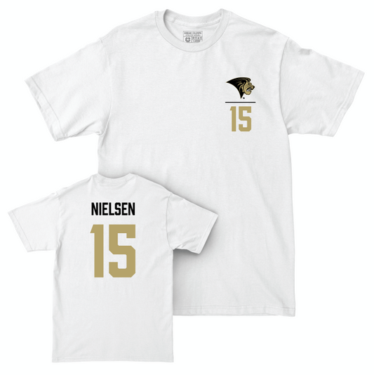 Lindenwood Women's Basketball White Logo Comfort Colors Tee - Alyssa Nielsen Small