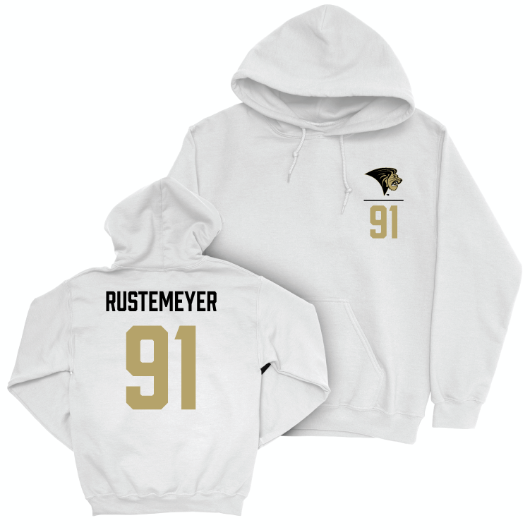 Lindenwood Football White Logo Hoodie - Ashtin Rustemeyer Small