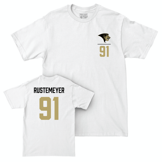 Lindenwood Football White Logo Comfort Colors Tee - Ashtin Rustemeyer Small