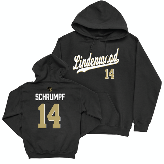 Lindenwood Women's Soccer Black Script Hoodie - Allison Schrumpf Small