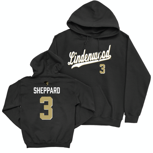 Lindenwood Women's Beach Volleyball Black Script Hoodie - Aubrey Sheppard Small