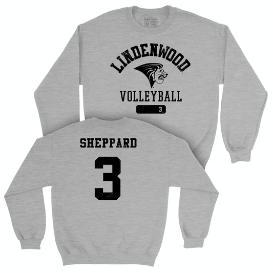 Lindenwood Women's Beach Volleyball Sport Grey Varsity Crew - Aubrey Sheppard Small