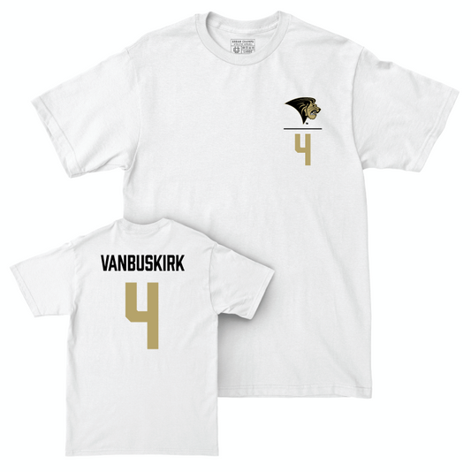 Lindenwood Women's Volleyball White Logo Comfort Colors Tee - Abby VanBuskirk Small