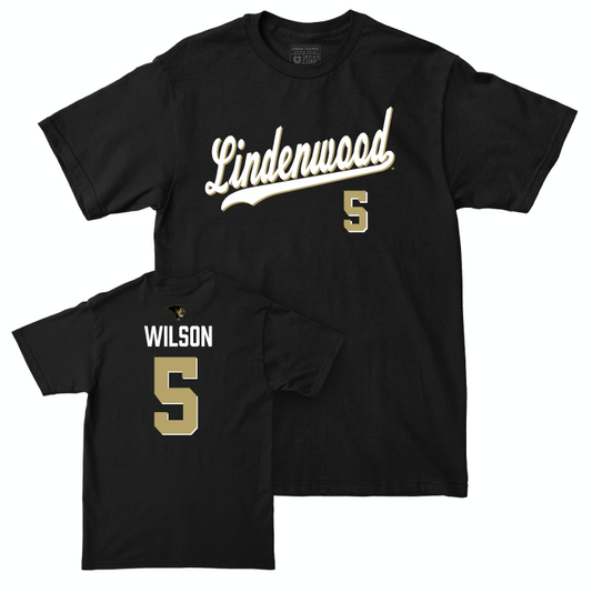 Lindenwood Women's Basketball Black Script Tee - Aalayah Wilson Small