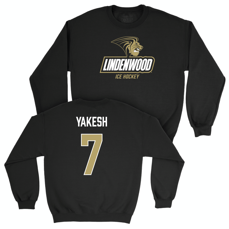 Lindenwood Men's Ice Hockey Black Legacy Crew - Brady Yakesh Small