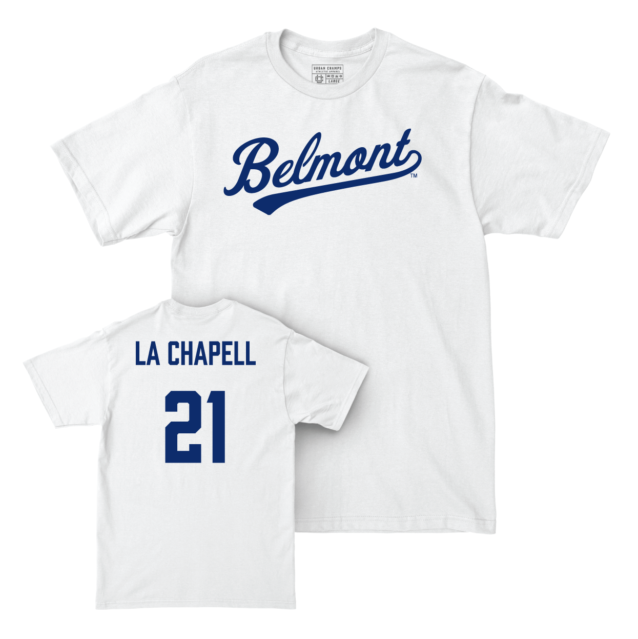 Belmont Women's Basketball White Script Comfort Colors Tee  - Emily La Chapell