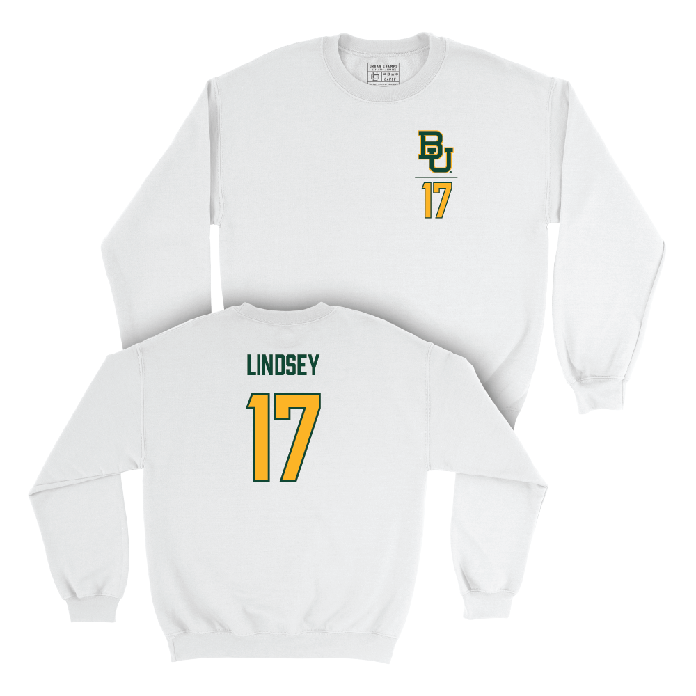 Baylor Softball White Logo Crew  - Georgia Lindsey