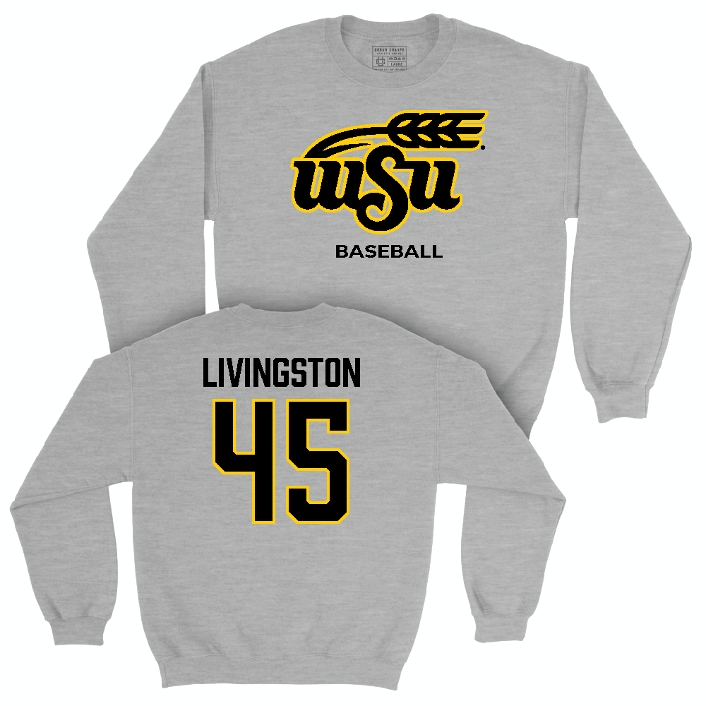 Wichita State Baseball Sport Grey Stacked Crew  - Josh Livingston