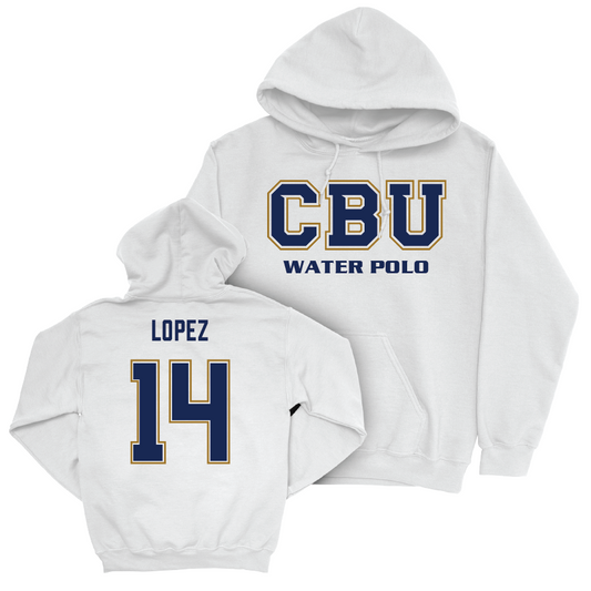 CBU Women's Water Polo White Classic Hoodie  - Emily Lopez