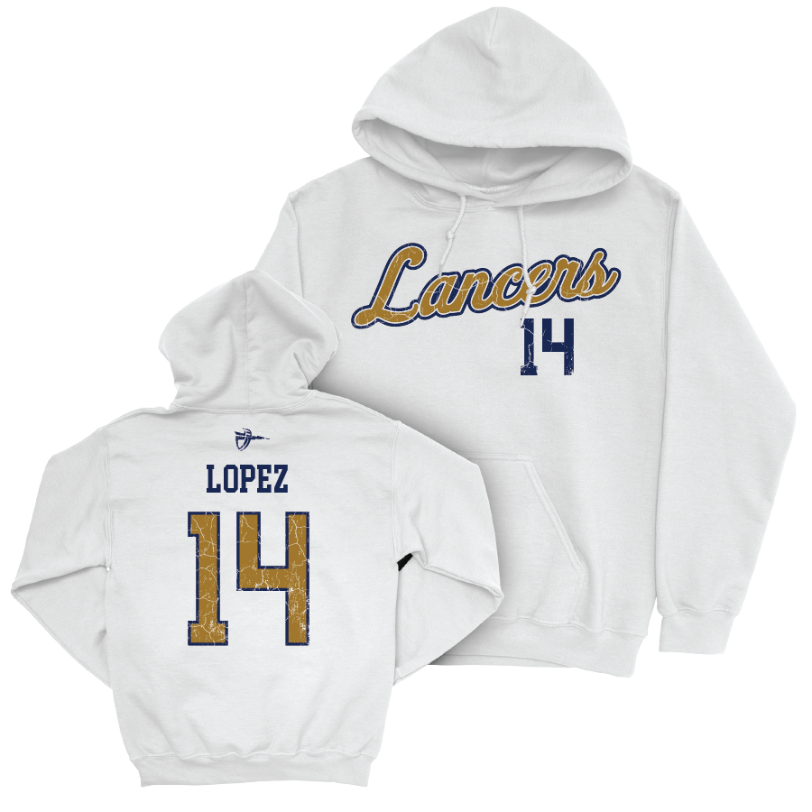 CBU Women's Water Polo White Script Hoodie  - Emily Lopez