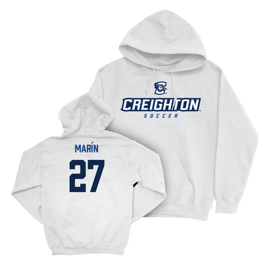 Creighton Men's Soccer White Athletic Hoodie   - Santiago Marín