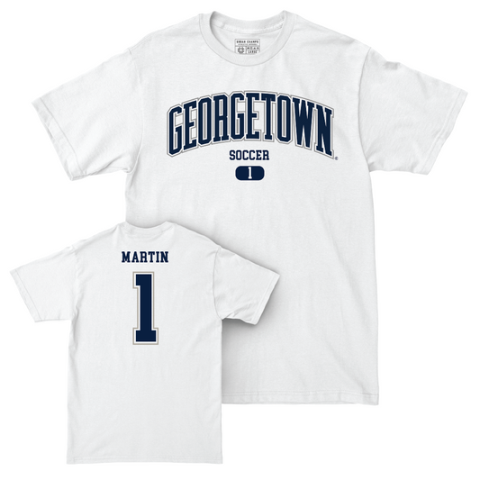 Georgetown Women's Soccer White Arch Comfort Colors Tee - Cara Martin