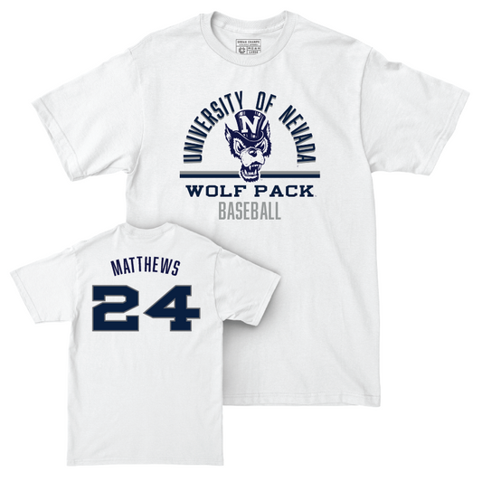 Nevada Baseball White Classic Comfort Colors Tee  - Bryce Matthews