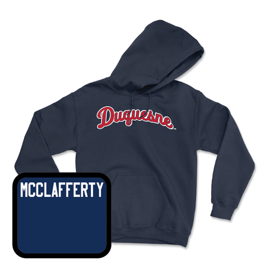 Duquesne Track & Field Navy Script Hoodie  - Brennan McClafferty