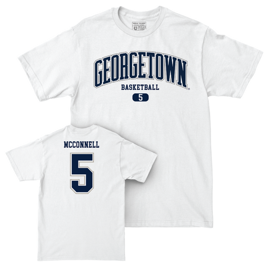 Georgetown Women's Basketball White Arch Comfort Colors Tee - Modesti McConnell