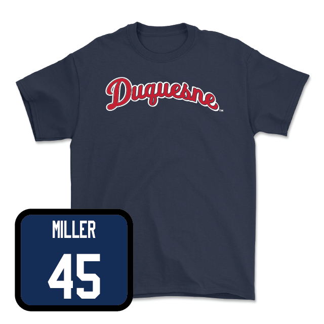 Duquesne Football Navy Script Tee - Luke Miller