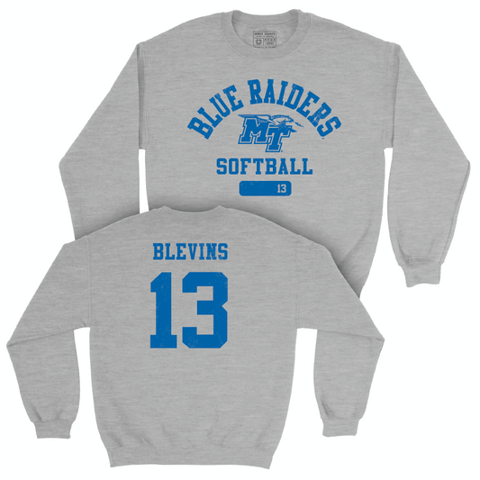 MTSU Softball Sport Grey Varsity Crew - Ansley Blevins Small