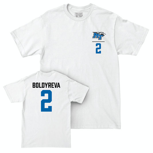 MTSU Women's Basketball White Logo Comfort Colors Tee - Anastasiia Boldyreva Small