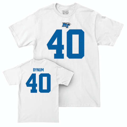 MTSU Football White Blitz Comfort Colors Tee - Anthony Bynum Small