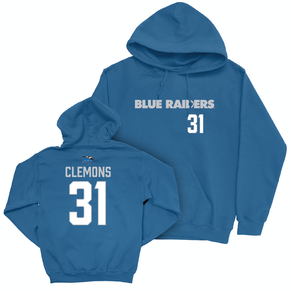 MTSU Football Royal Sideline Hoodie - Austin Clemons Small