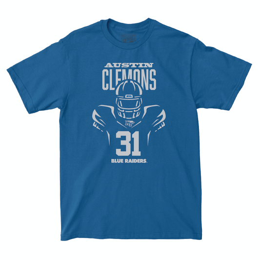 MTSU Football Royal End Zone Tee - Austin Clemons Small