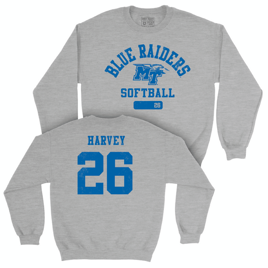 MTSU Softball Sport Grey Varsity Crew - Anyce Harvey Small