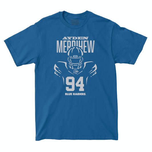 MTSU Football Royal End Zone Tee - Ayden Merrihew Small