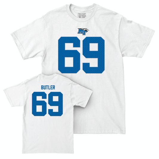 MTSU Football White Blitz Comfort Colors Tee - Brody Butler Small