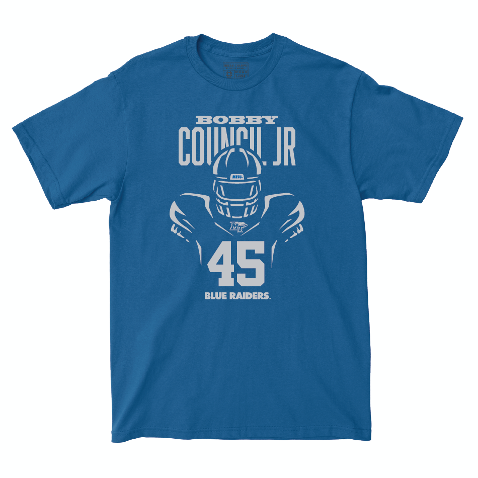 MTSU Football Royal End Zone Tee - Bobby Council Jr Small