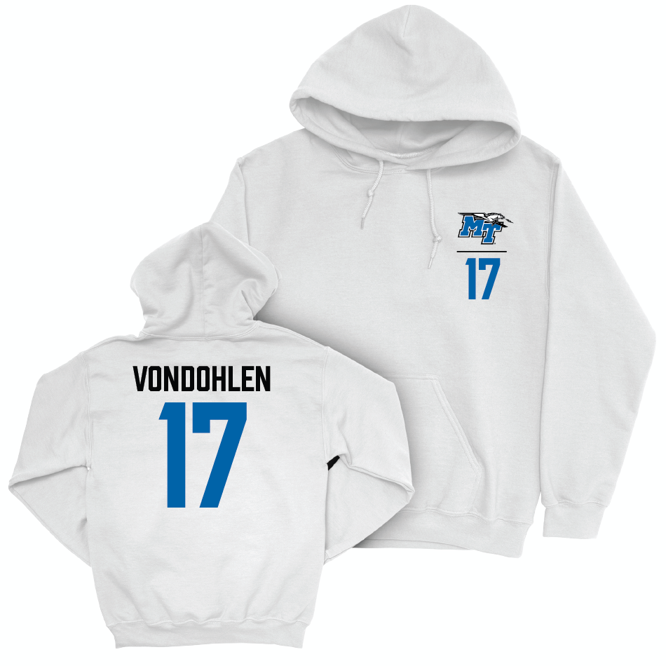 MTSU Baseball White Logo Hoodie - Brett Vondohlen Small