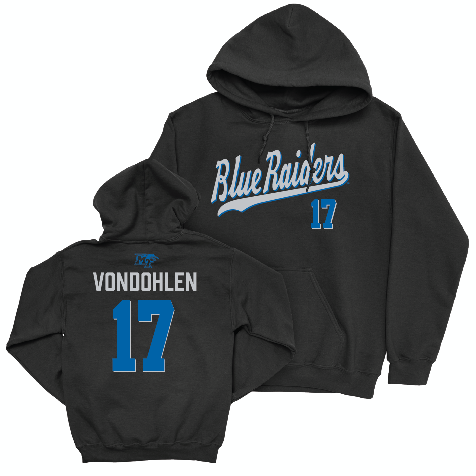 MTSU Baseball Black Script Hoodie - Brett Vondohlen Small