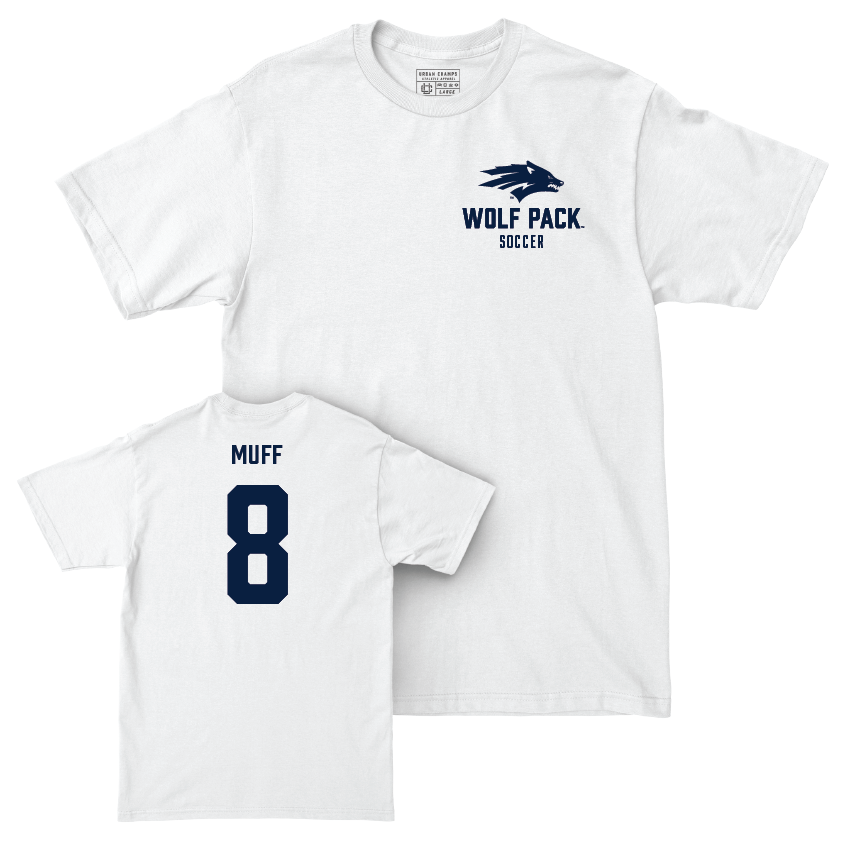 Nevada Women's Soccer White Logo Comfort Colors Tee  - Lauren Muff