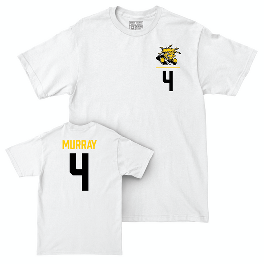 Wichita State Women's Basketball White Logo Comfort Colors Tee  - Jayla Murray