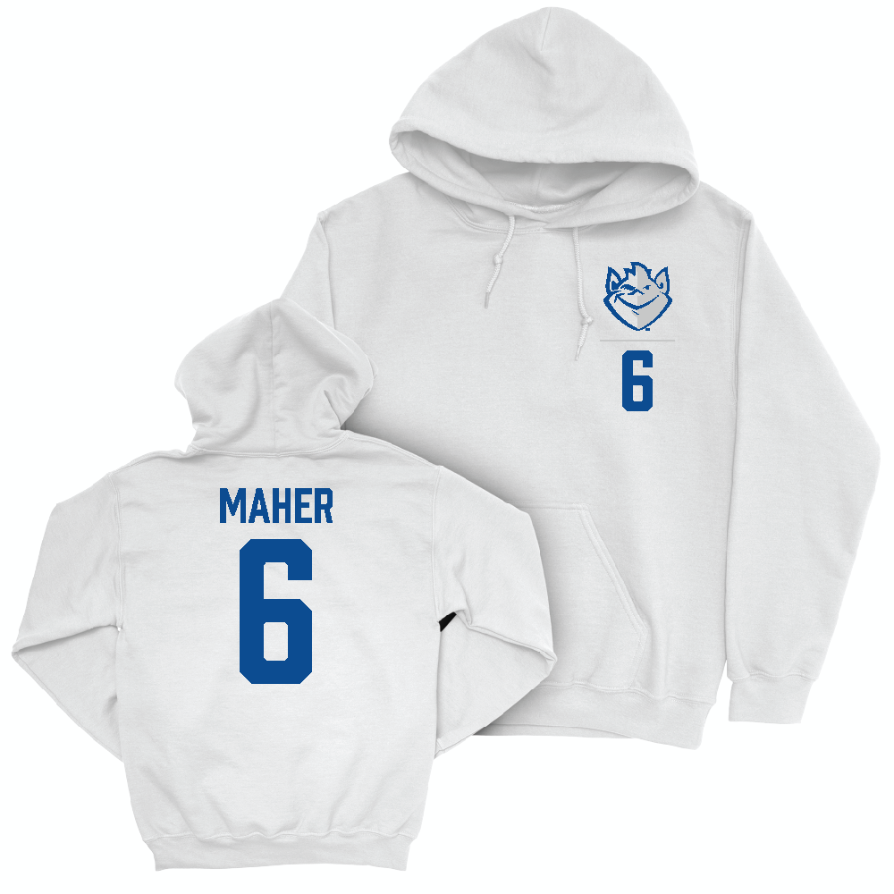 Saint Louis Men's Soccer White Logo Hoodie - Joey Maher