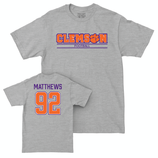 Clemson Football Sport Grey Stacked Tee  - Levi Matthews