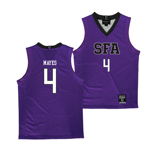 SFA Men's Basketball Purple Jersey - Ethan Mayes | #4