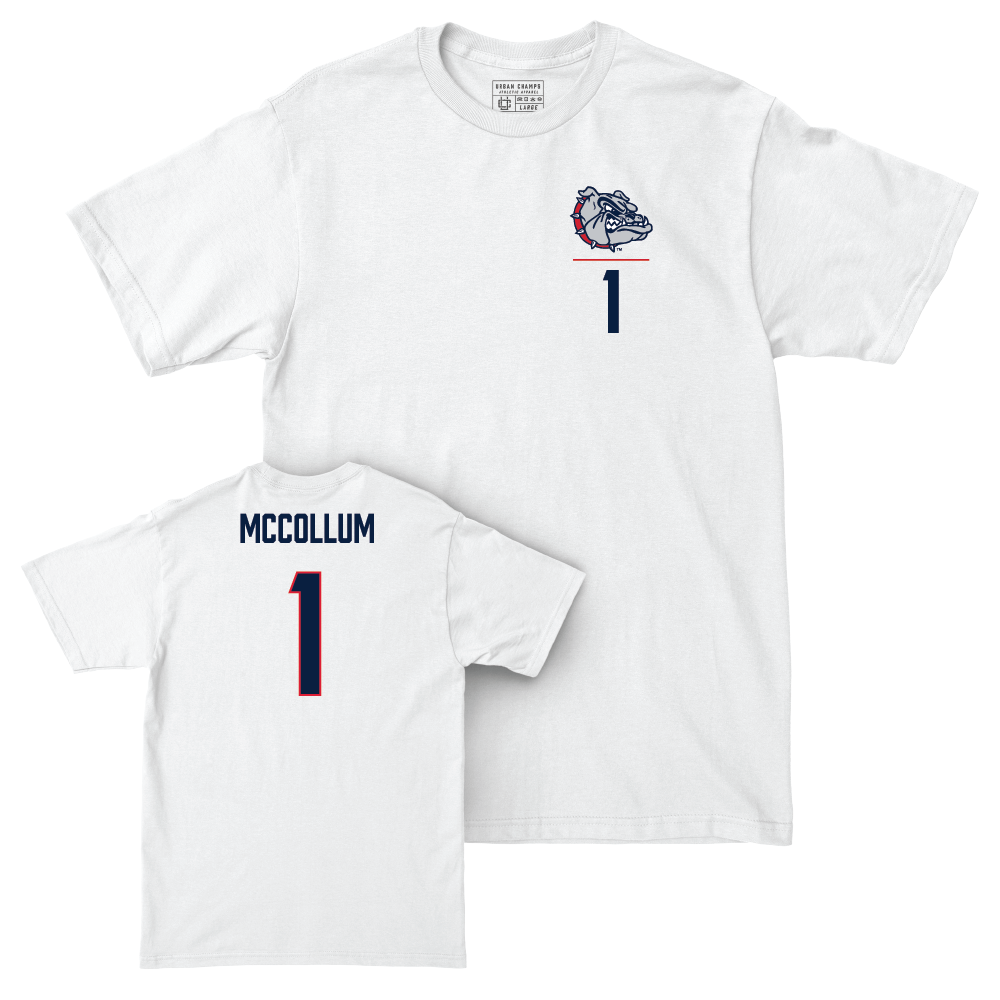 Gonzaga Women's Soccer White Logo Comfort Colors Tee  - Michaela McCollum